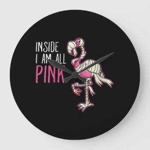 Inside I Am All Pink Flamingo   Funny Flamingo Large Clock