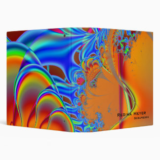 Inside I · Fractal Art · Blue & Orange 3 Ring Binder
