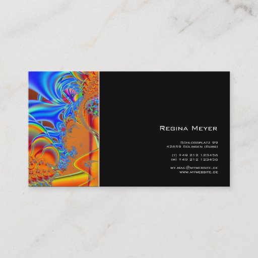 Customizable Inside I · Fractal Art · Blue &amp; Orange Business Card Templates