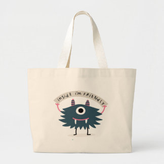 INSIDE I'M FRIENDLY HAPPY MONSTER DIY NAME Tote