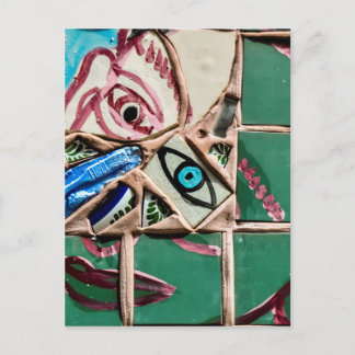 Inside Looking Out Mosaic Graffiti Postcard
