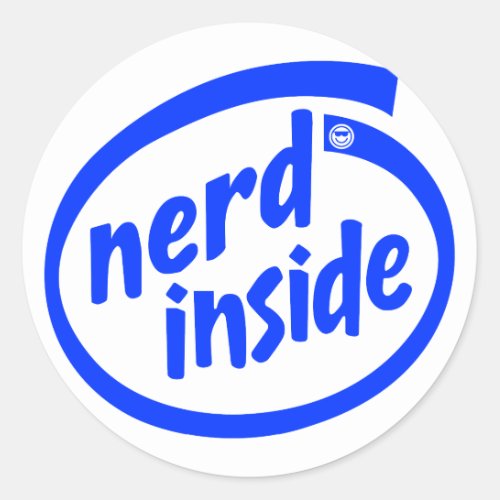 Inside nerd classic round sticker