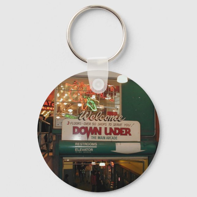 Inside Of Pike Place Market In Seattle Keychain (Front)