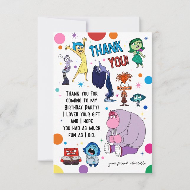 Inside Out 2 Birthday  Thank You Card (Front)