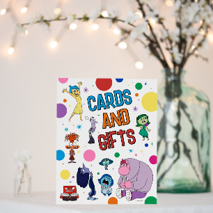 Inside Out 2 Cards and Gifts Birthday Table Sign