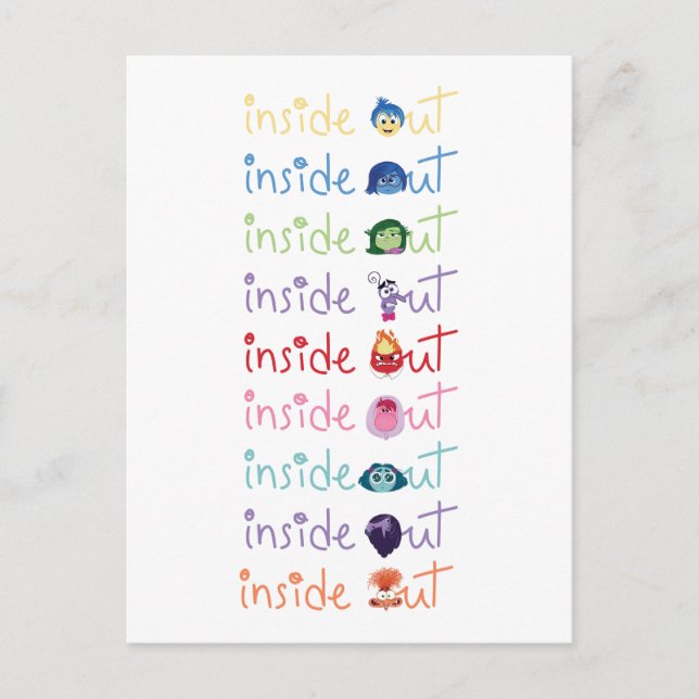 Inside Out 2 Character Lineup Graphic Postcard (Front)