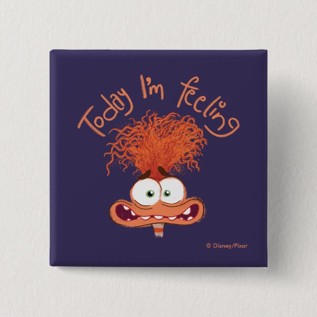 Inside Out 2 Today I’m Feeling Anxiety  Graphic Button (Front)