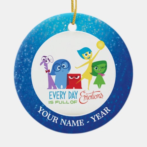 Inside Out  All Characters Add Your Name Ceramic Ornament
