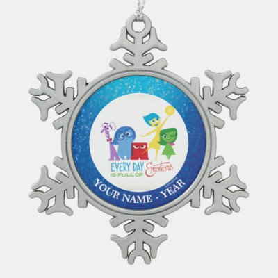 Inside Out | All Characters Add Your Name Snowflake Pewter Christmas Ornament