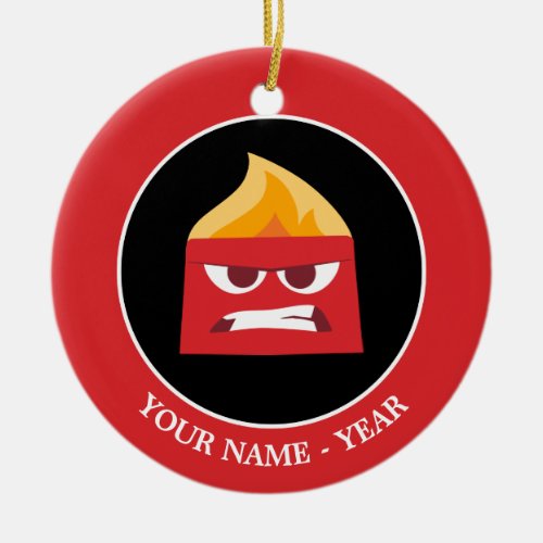 Inside Out  Angry Face Add Your Name Ceramic Ornament