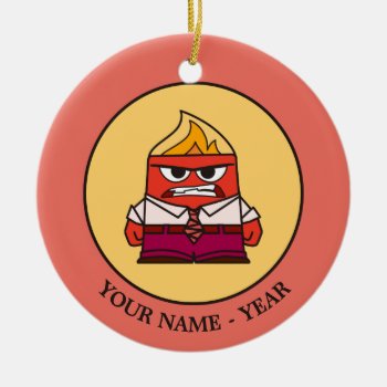 Inside Out | Angry Face Add Your Name Ceramic Ornament by insideout at Zazzle