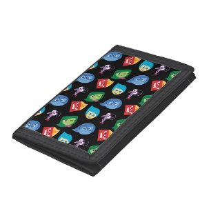 Inside Out Character Pattern Tri-fold Wallet