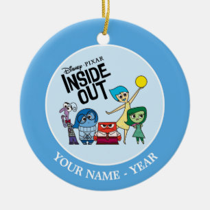 Inside Out Characters and Inside Out Logo Ceramic Ornament