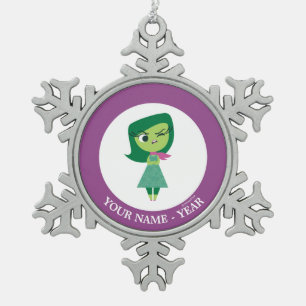 Inside Out   Disgust arms Crossed Add Your Name Snowflake Pewter Christmas Ornament