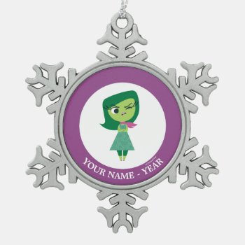 Inside Out | Disgust Arms Crossed Add Your Name Snowflake Pewter Christmas Ornament by insideout at Zazzle
