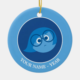 Inside Out | Sadness Face Add Your Name Ceramic Ornament