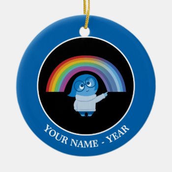 Inside Out | Sadness With Rainbow Add Your Name Ceramic Ornament by insideout at Zazzle
