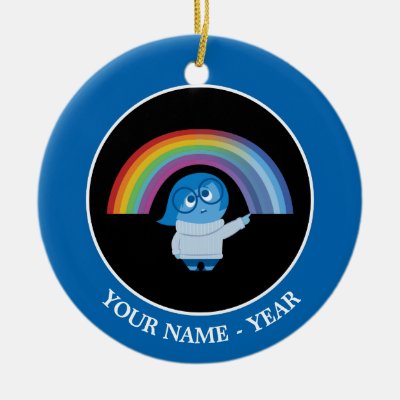Inside Out | Sadness With Rainbow Add Your Name Ceramic Ornament
