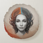 inside out vivid girl round pillow