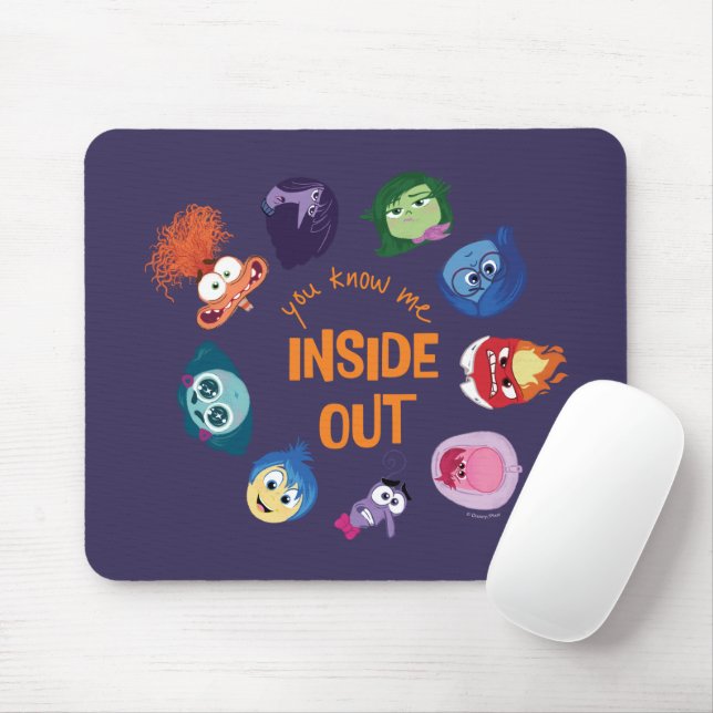 Inside Out You Know Me Inside Out Character Circle Mouse Pad (With Mouse)