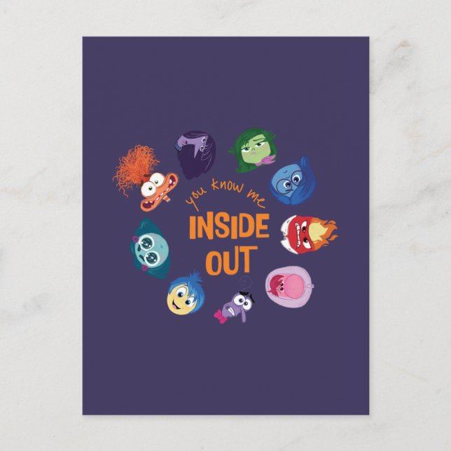 Inside Out You Know Me Inside Out Character Circle Postcard (Front)