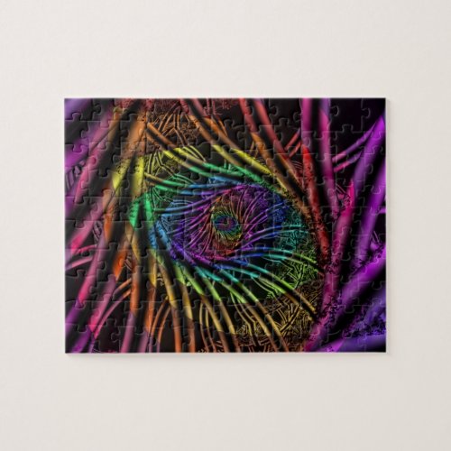 Inside  Rainbow Fractal Art Jigsaw Puzzle