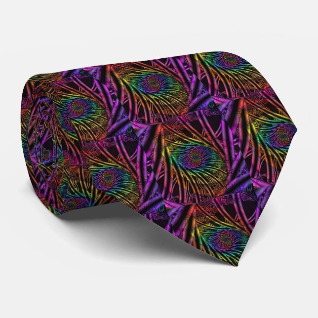 Inside | Rainbow Fractal Art Neck Tie (Rolled)
