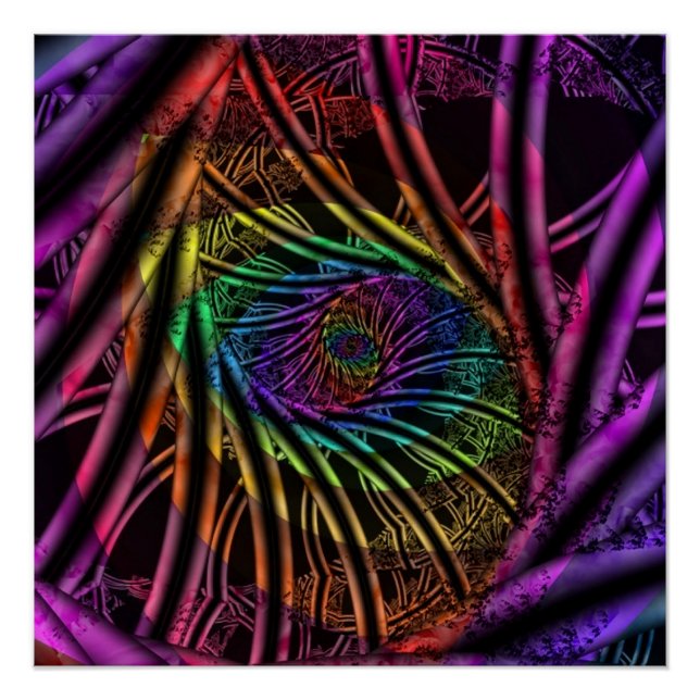 Inside | Rainbow Fractal Art Poster (Front)