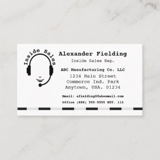 Inside Sales Representative Simple Black and White Business Card