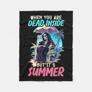 Inside Sarcastic Gothic Skeleton Halloween Fleece Blanket