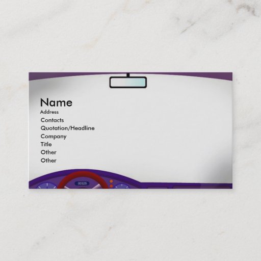 Customizable Inside The Car Profile Card Business Card