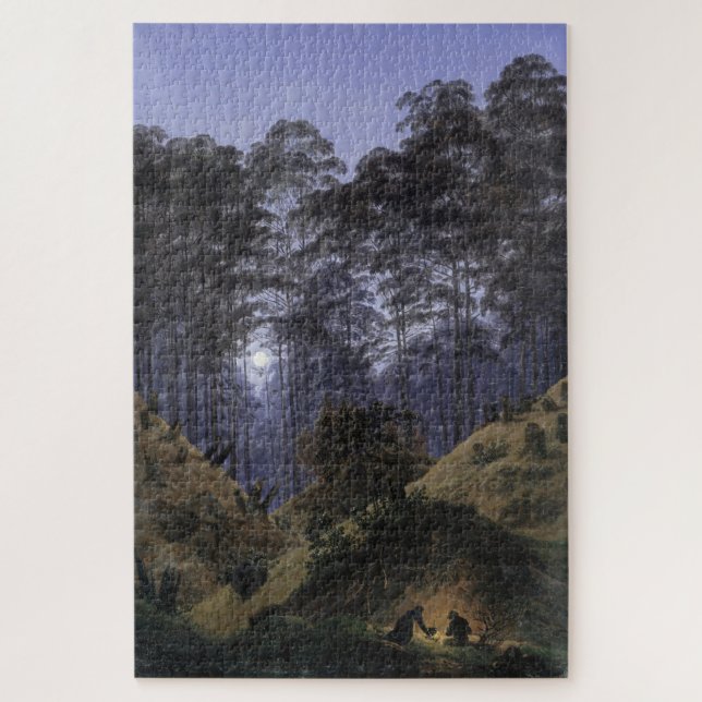 Inside the Forest in the Moonlight – Friedrich Jigsaw Puzzle (Vertical)