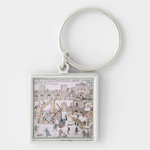 Inside the Old Lutheran Church, York County, 1800 Keychain