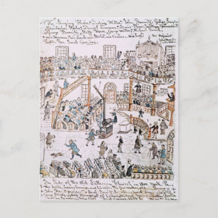 Inside the Old Lutheran Church, York County, 1800 Postcard