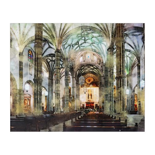 Inside view of Santa Ana Las Palmas Cathedral Acrylic Print