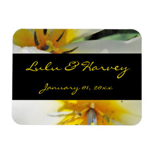 Inside White Lilies Personal Wedding Magnet