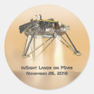 InSight Landing on Mars Classic Round Sticker