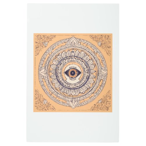 Insightful Gaze Eye Sketch Collection Metal Print