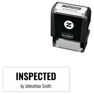 INSPECTED by Inspector's Name  Business Template Self-inking Stamp