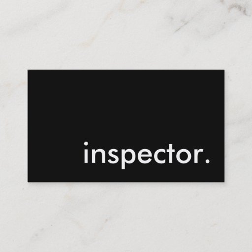 Customizable inspector. business card templates