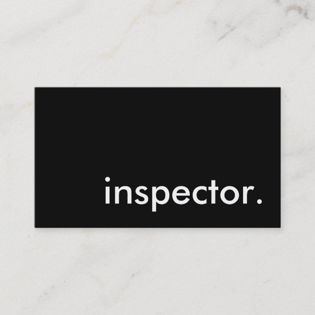 inspector. business card (Front)
