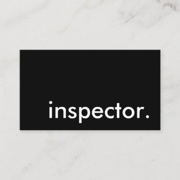Inspector. Business Card by identica at Zazzle