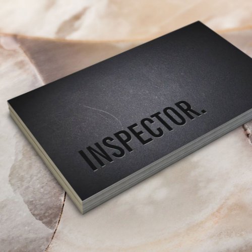 Inspector Dark Minimalist Black Bold Business Card