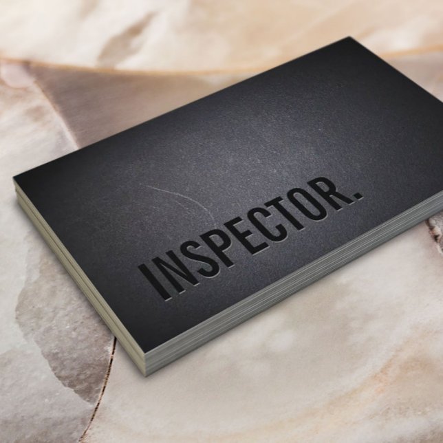 Inspector Dark Minimalist Black Bold Business Card (Creator Uploaded)
