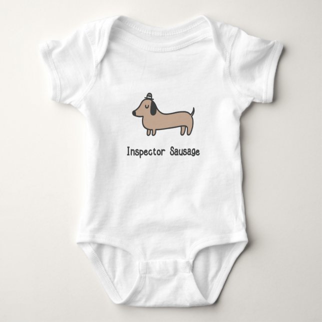 Inspector Sausage Baby Bodysuit (Front)