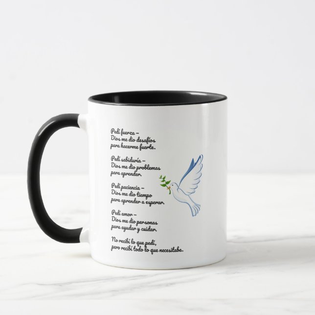 Inspiracional taza con cita de Dios – Fuerza, Amor Mug (Left)