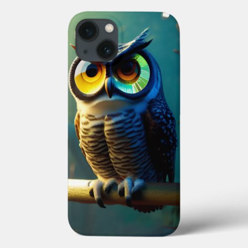Inspiration AI_generated Sparkling Owls iPhone 13 Case