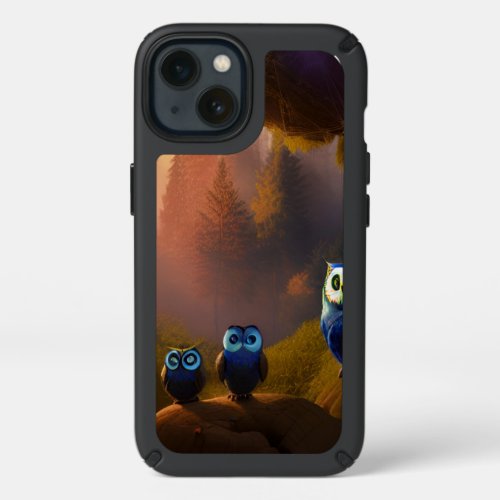 Inspiration AI_generated Sparkling Owls Case_Mate  Speck iPhone 13 Case
