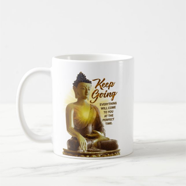Inspiration Buddha Motivation White Coffee Mug (Left)