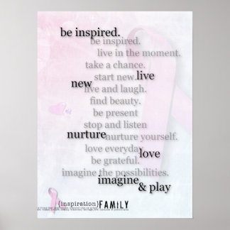 Inspiration Family Pink Ribbon poster